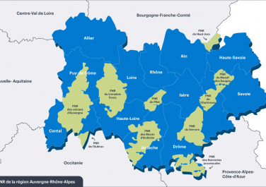 Carte des parcs naturels régionaux - © Région Auvergne-Rhône-Alpes Carte des parcs naturels régionaux