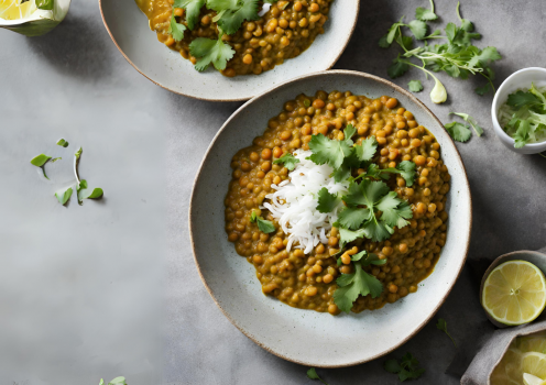 Lentilles blondes de Saint-Flour façon Dahl curry coco