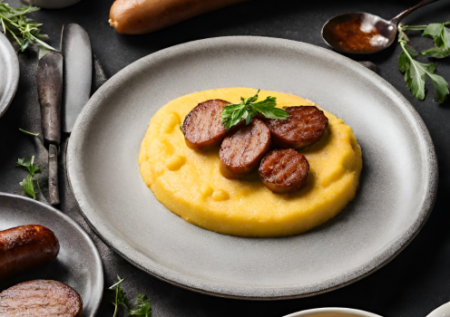 Polenta crémeuse, reblochon et diots grillés