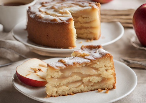 Gâteau invisible aux pommes IGP et chantilly au génépi